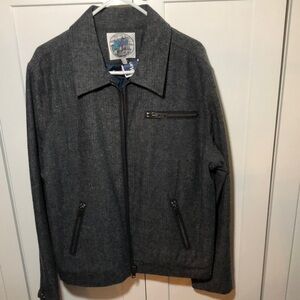 7 For All Mankind Lined Bluish Gray Denim type tweed Jacket Extra large XL NWT